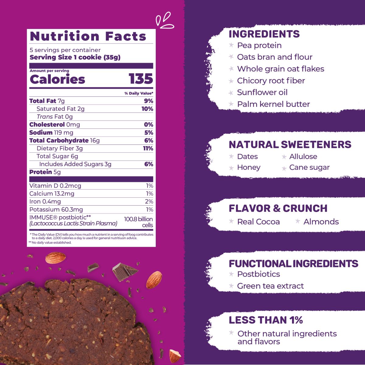 Dark chocolate almond bite
